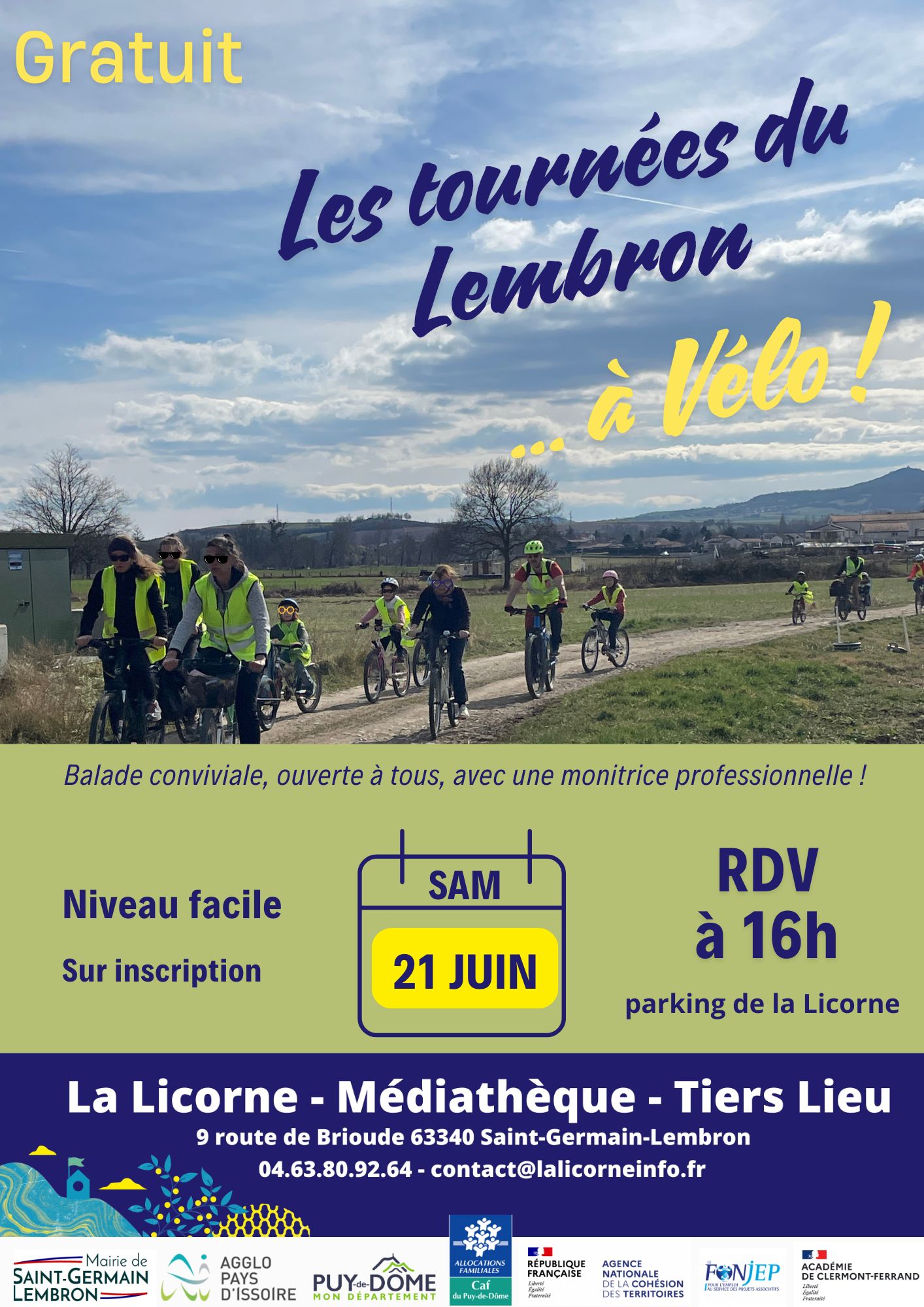 les tournées du Lembron à vélo