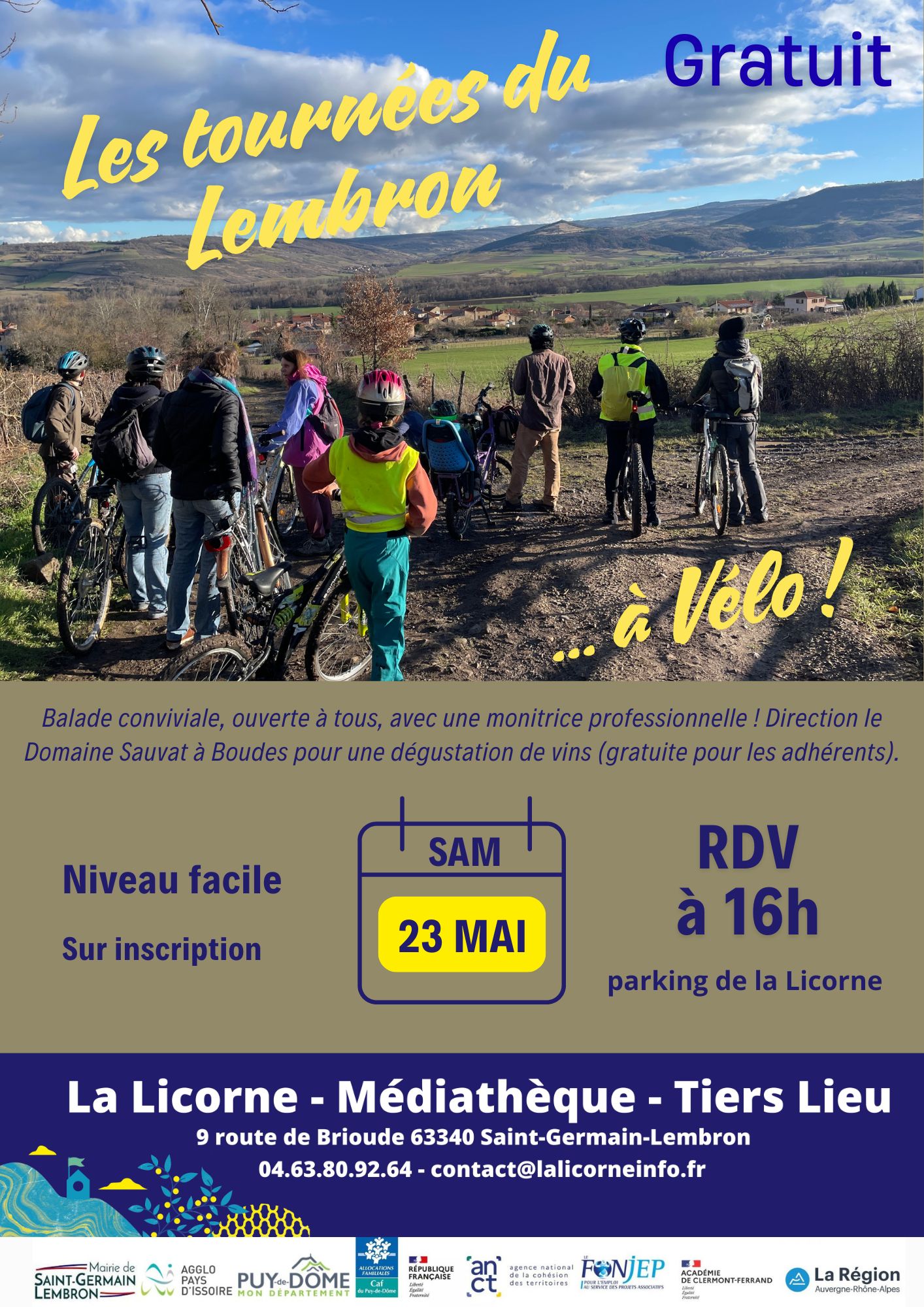 Les tournées du Lembron, à vélo !