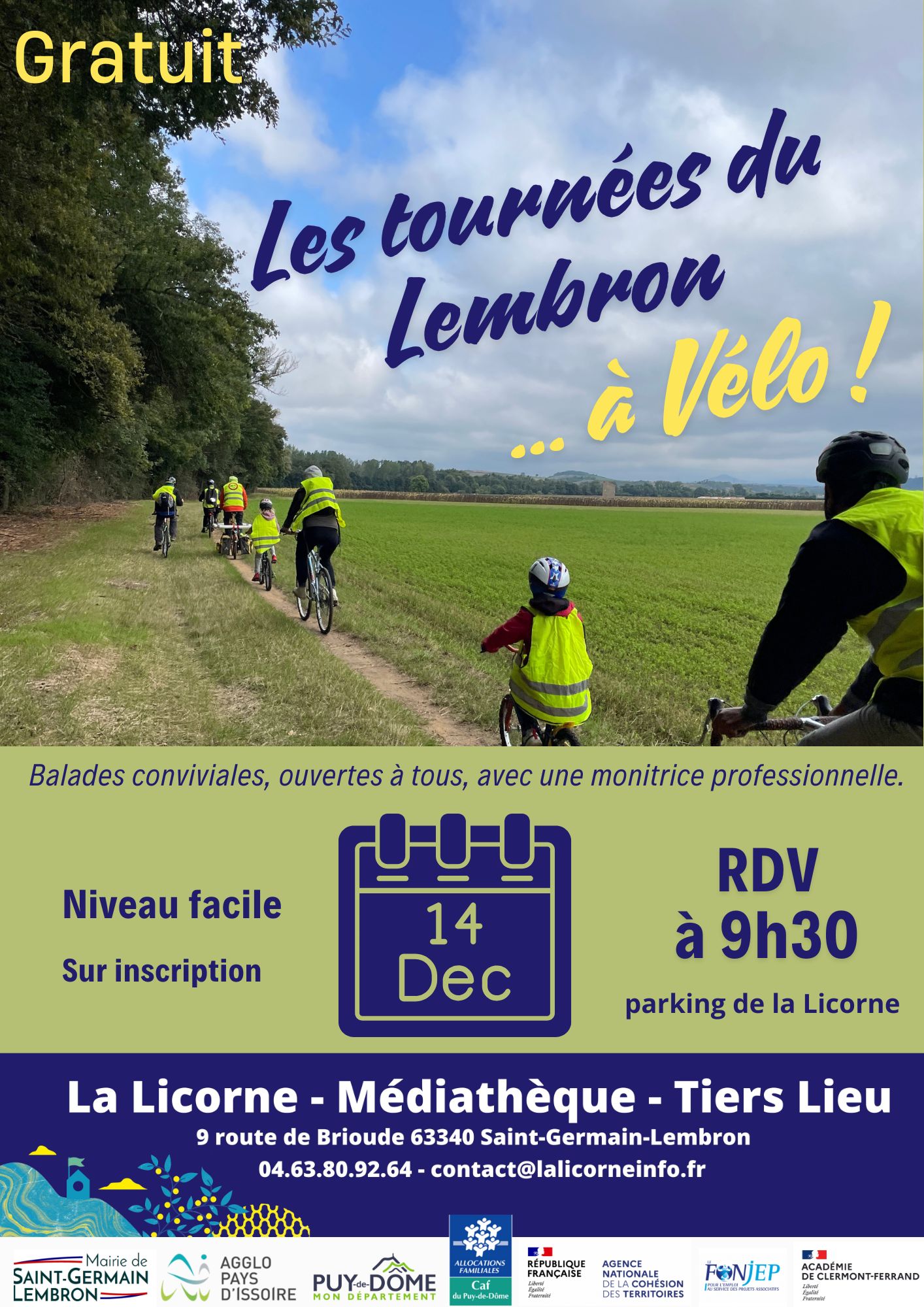 les tournées du Lembron à vélo